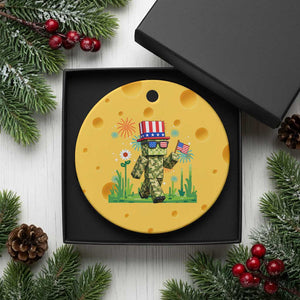 4th Of July Gamer Ceramic Ornament Pixel Art US Flag Gaming