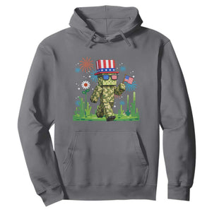 4th Of July Gamer Hoodie Pixel Art US Flag Gaming