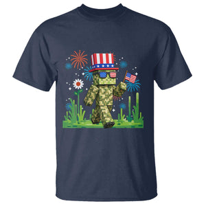 4th Of July Gamer T Shirt Pixel Art US Flag Gaming