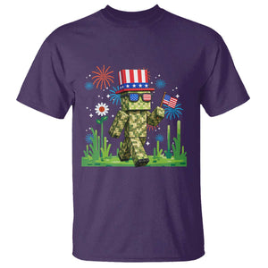 4th Of July Gamer T Shirt Pixel Art US Flag Gaming