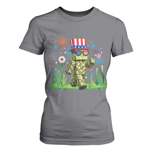 4th Of July Gamer T Shirt For Women Pixel Art US Flag Gaming