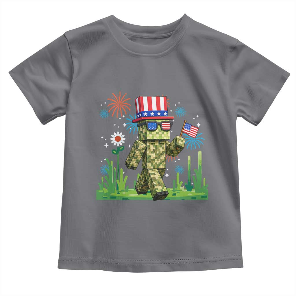 4th Of July Gamer Toddler T Shirt Pixel Art US Flag Gaming