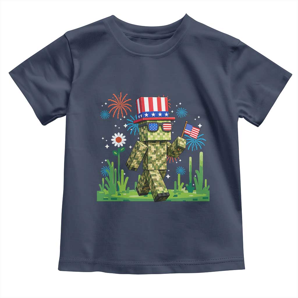 4th Of July Gamer Toddler T Shirt Pixel Art US Flag Gaming