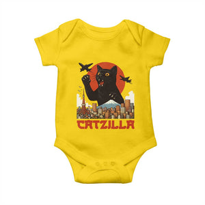 Catzilla Baby Onesie Funny Giant Cat Monster Roaring Tokyo Japan TS12 Daisy Print Your Wear