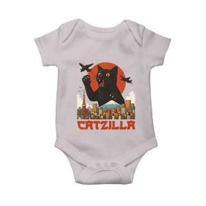 Catzilla Baby Onesie Funny Giant Cat Monster Roaring Tokyo Japan TS12 Ice Gray Print Your Wear
