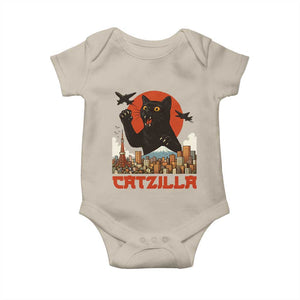 Catzilla Baby Onesie Funny Giant Cat Monster Roaring Tokyo Japan TS12 Sand Print Your Wear