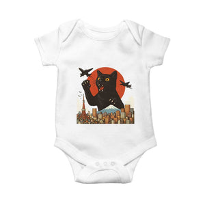 Funny Giant Cat Monster Roaring Tokyo Japan Baby Onesie TS12 White Print Your Wear