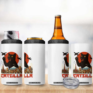Catzilla 4 in 1 Can Cooler Tumbler Funny Giant Cat Monster Roaring Tokyo Japan TS12 Print Your Wear