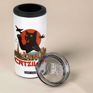 Catzilla 4 in 1 Can Cooler Tumbler Funny Giant Cat Monster Roaring Tokyo Japan TS12 Print Your Wear