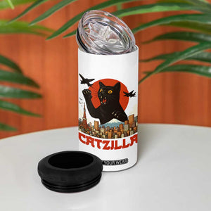 Catzilla 4 in 1 Can Cooler Tumbler Funny Giant Cat Monster Roaring Tokyo Japan TS12 Print Your Wear