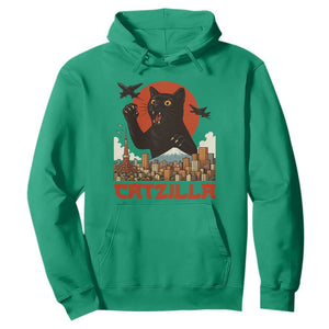 Catzilla Hoodie Funny Giant Cat Monster Roaring Tokyo Japan TS12 Irish Green Print Your Wear