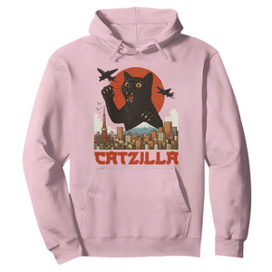Catzilla Hoodie Funny Giant Cat Monster Roaring Tokyo Japan TS12 Light Pink Print Your Wear