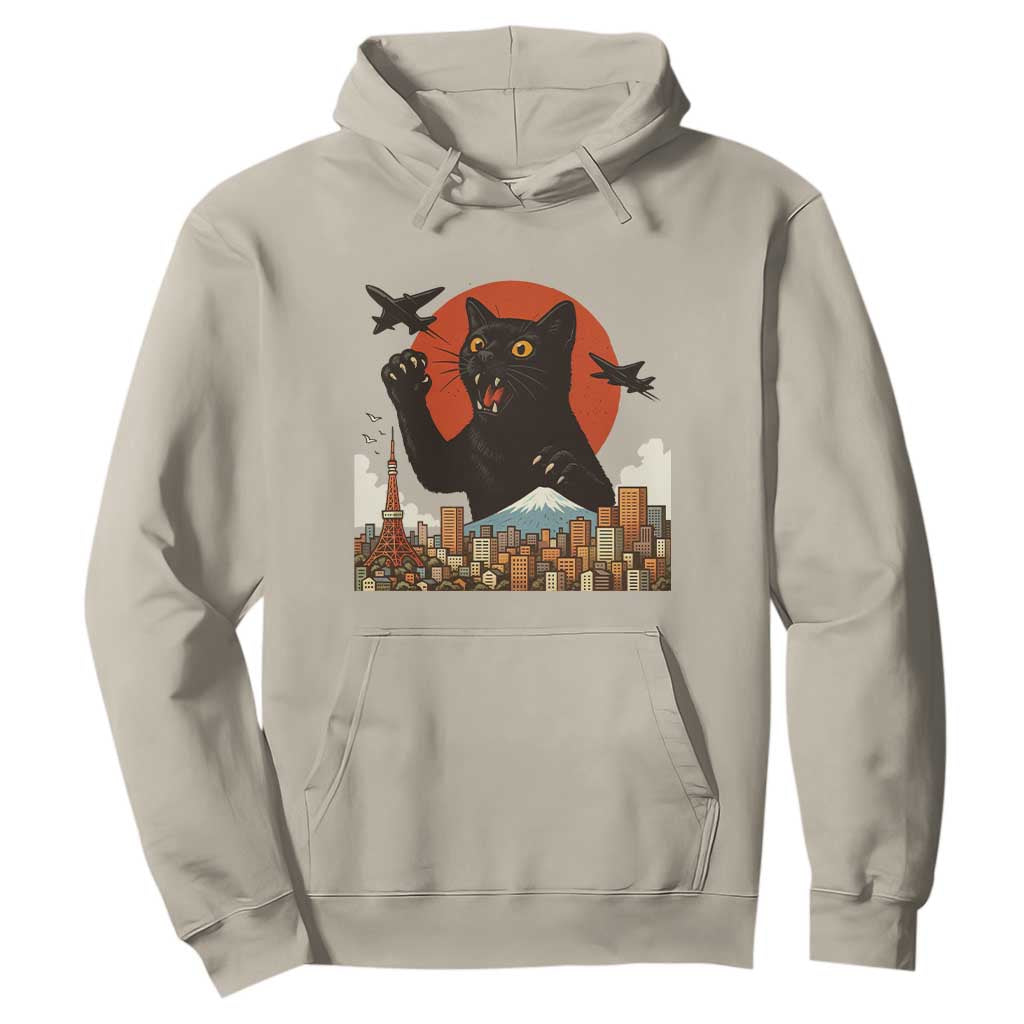 Funny Giant Cat Monster Roaring Tokyo Japan Hoodie TS12 Sand Print Your Wear
