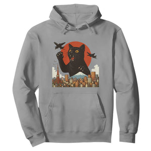 Funny Giant Cat Monster Roaring Tokyo Japan Hoodie TS12 Sport Gray Print Your Wear