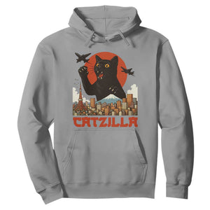 Catzilla Hoodie Funny Giant Cat Monster Roaring Tokyo Japan TS12 Sport Gray Print Your Wear