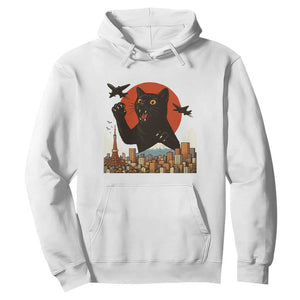 Funny Giant Cat Monster Roaring Tokyo Japan Hoodie TS12 White Print Your Wear
