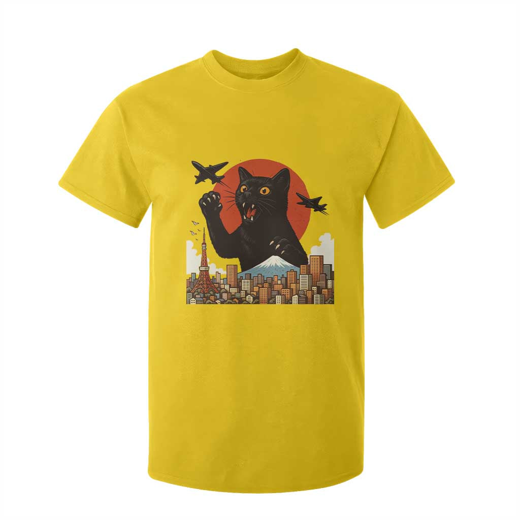 Funny Giant Cat Monster Roaring Tokyo Japan T Shirt For Kid TS12 Daisy Print Your Wear
