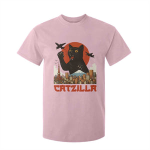 Catzilla T Shirt For Kid Funny Giant Cat Monster Roaring Tokyo Japan TS12 Light Pink Print Your Wear