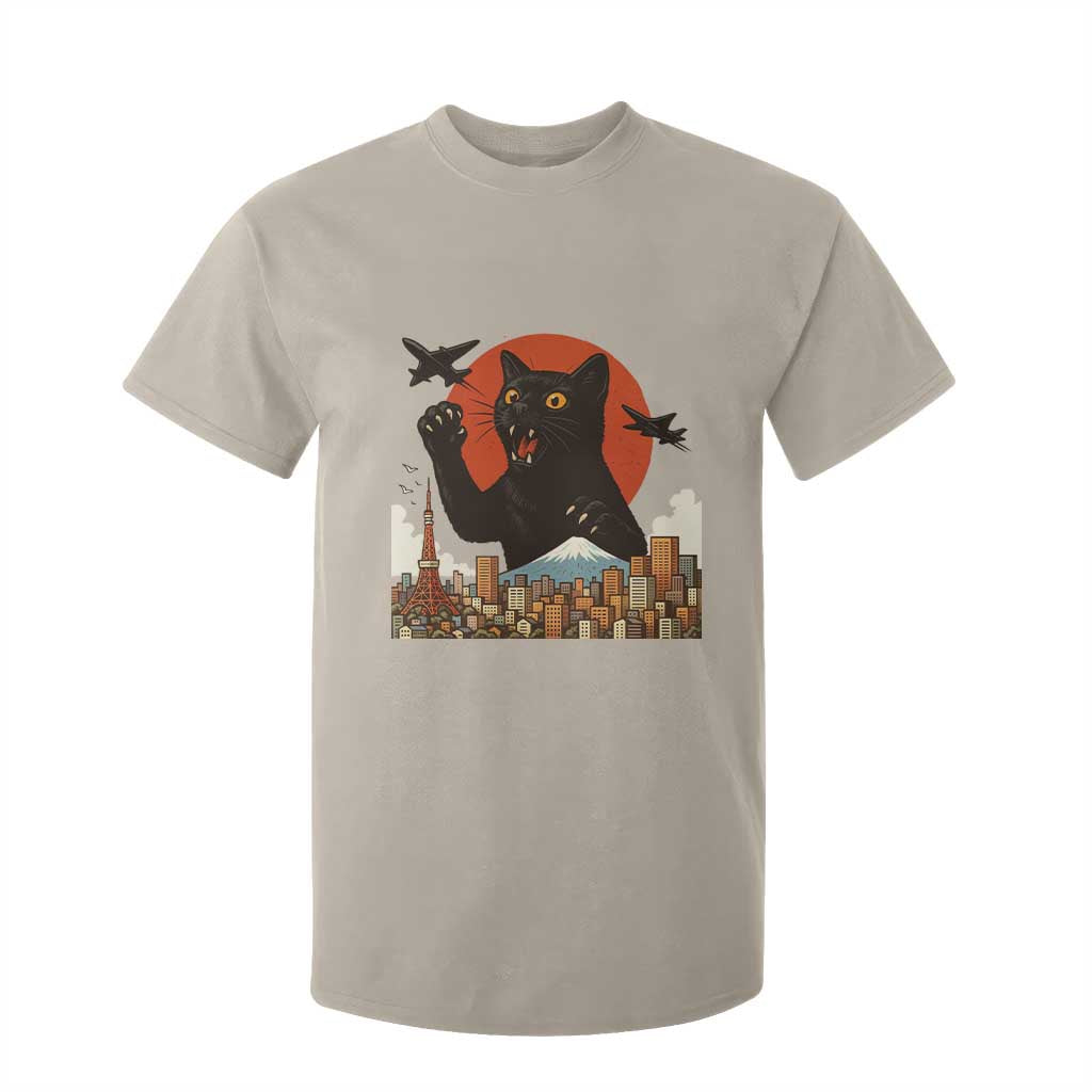 Funny Giant Cat Monster Roaring Tokyo Japan T Shirt For Kid TS12 Sand Print Your Wear