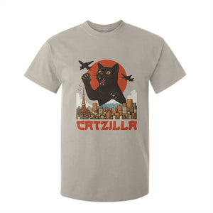 Catzilla T Shirt For Kid Funny Giant Cat Monster Roaring Tokyo Japan TS12 Sand Print Your Wear