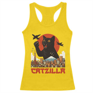 Catzilla Racerback Tank Top Funny Giant Cat Monster Roaring Tokyo Japan TS12 Daisy Print Your Wear