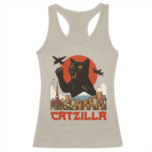 Catzilla Racerback Tank Top Funny Giant Cat Monster Roaring Tokyo Japan TS12 Sand Print Your Wear
