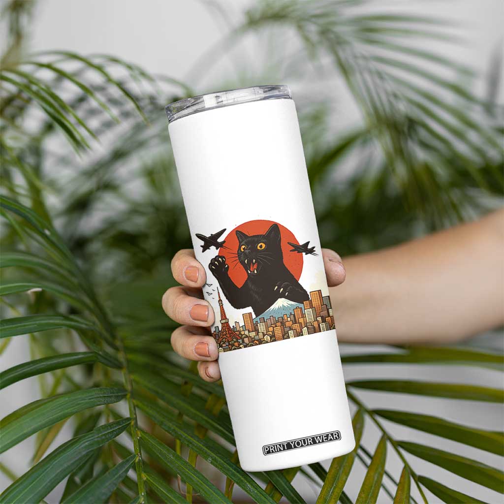 Funny Giant Cat Monster Roaring Tokyo Japan Skinny Tumbler TS12 Print Your Wear