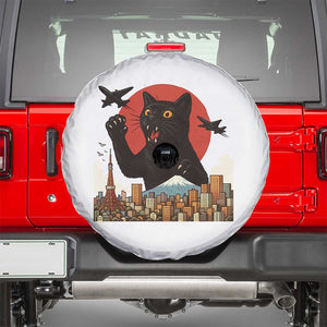Funny Giant Cat Monster Roaring Tokyo Japan Spare Tire Cover TS12 White Print Your Wear