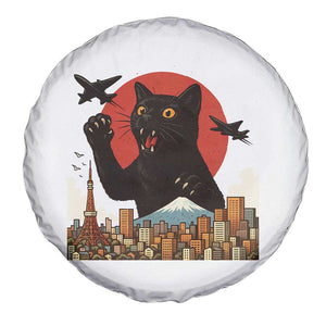 Funny Giant Cat Monster Roaring Tokyo Japan Spare Tire Cover TS12 Print Your Wear