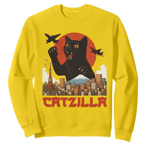 Catzilla Sweatshirt Funny Giant Cat Monster Roaring Tokyo Japan TS12 Daisy Print Your Wear