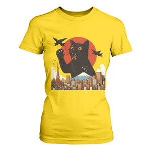 Funny Giant Cat Monster Roaring Tokyo Japan T Shirt For Women TS12 Daisy Print Your Wear