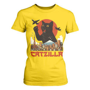 Catzilla T Shirt For Women Funny Giant Cat Monster Roaring Tokyo Japan TS12 Daisy Print Your Wear