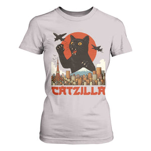 Catzilla T Shirt For Women Funny Giant Cat Monster Roaring Tokyo Japan TS12 Ice Gray Print Your Wear