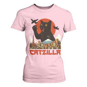 Catzilla T Shirt For Women Funny Giant Cat Monster Roaring Tokyo Japan TS12 Light Pink Print Your Wear