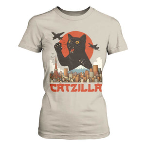 Catzilla T Shirt For Women Funny Giant Cat Monster Roaring Tokyo Japan TS12 Sand Print Your Wear