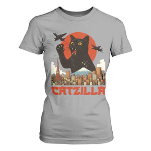 Catzilla T Shirt For Women Funny Giant Cat Monster Roaring Tokyo Japan TS12 Sport Gray Print Your Wear