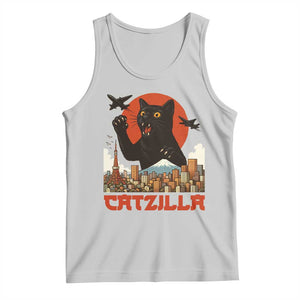 Catzilla Tank Top Funny Giant Cat Monster Roaring Tokyo Japan TS12 Ash Print Your Wear