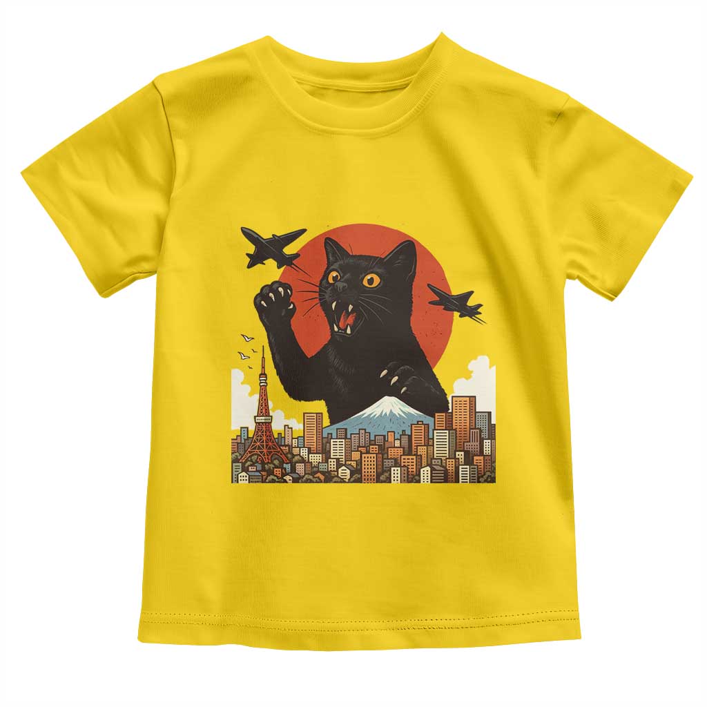 Funny Giant Cat Monster Roaring Tokyo Japan Toddler T Shirt TS12 Daisy Print Your Wear