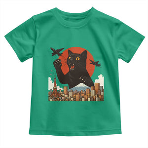 Funny Giant Cat Monster Roaring Tokyo Japan Toddler T Shirt TS12 Irish Green Print Your Wear