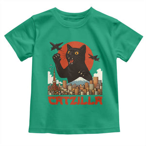 Catzilla Toddler T Shirt Funny Giant Cat Monster Roaring Tokyo Japan TS12 Irish Green Print Your Wear