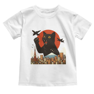 Funny Giant Cat Monster Roaring Tokyo Japan Toddler T Shirt TS12 White Print Your Wear