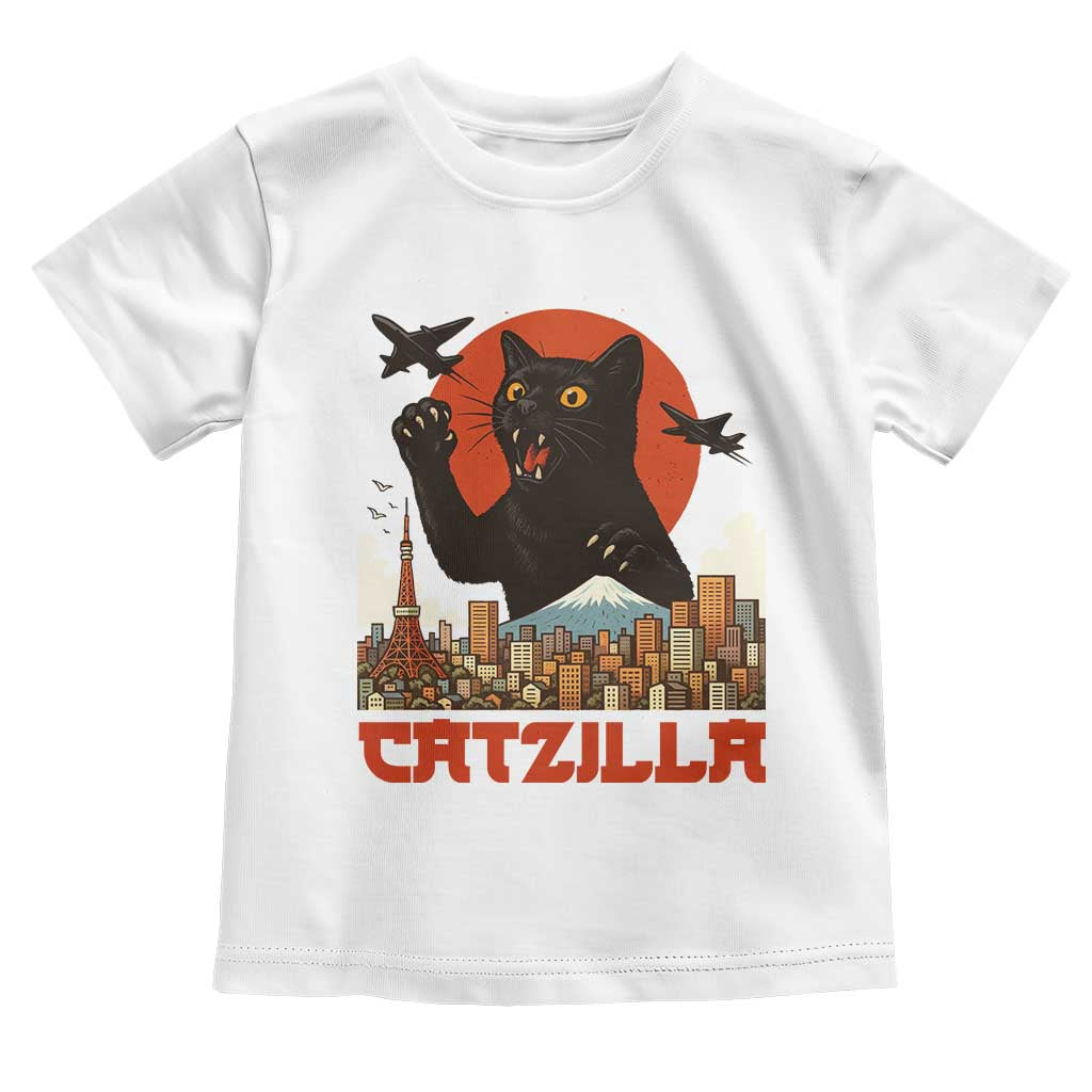 Catzilla Toddler T Shirt Funny Giant Cat Monster Roaring Tokyo Japan TS12 White Print Your Wear
