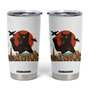 Funny Giant Cat Monster Roaring Tokyo Japan Tumbler Cup TS12 White Print Your Wear