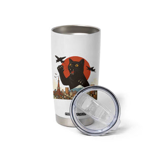 Funny Giant Cat Monster Roaring Tokyo Japan Tumbler Cup TS12 Print Your Wear