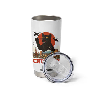 Catzilla Tumbler Cup Funny Giant Cat Monster Roaring Tokyo Japan TS12 Print Your Wear