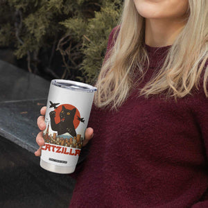 Catzilla Tumbler Cup Funny Giant Cat Monster Roaring Tokyo Japan TS12 Print Your Wear