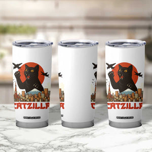 Catzilla Tumbler Cup Funny Giant Cat Monster Roaring Tokyo Japan TS12 Print Your Wear
