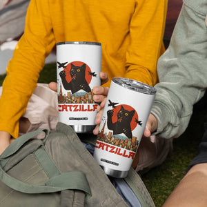 Catzilla Tumbler Cup Funny Giant Cat Monster Roaring Tokyo Japan TS12 Print Your Wear