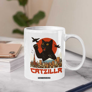 Catzilla Coffee Mug Funny Giant Cat Monster Roaring Tokyo Japan TS12 Print Your Wear