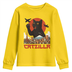 Catzilla Youth Sweatshirt Funny Giant Cat Monster Roaring Tokyo Japan TS12 Daisy Print Your Wear